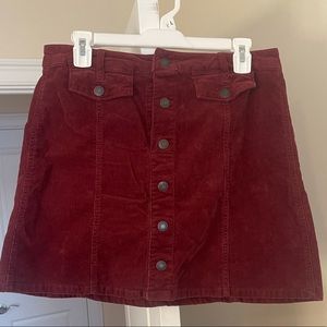 Maroon Corduroy Skirt